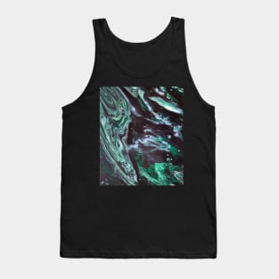 Nephrite Night Tide - Abstract Acrylic Pour Painting Tank Top